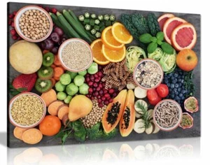 Fresh Healthy Fruits Kitchen Canvas Wall Art Picture Print - Picture 1 of 1