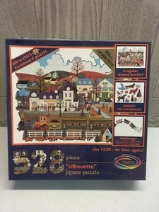 Ceaco Silhouette The 12:09 on time again! Train Jigsaw Puzzle Cork 528 pc #1011 - Picture 1 of 24