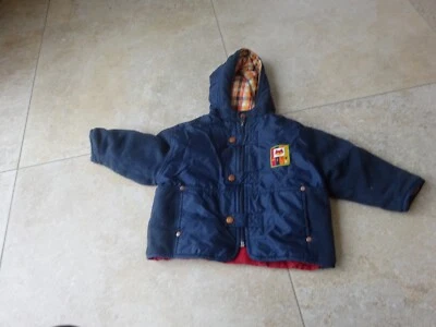 Baby Winterjacke Junge Mädchen dunkelblau marine Gr. 80 weit Kapuze C&A Babyclub - Bild 1 von 2