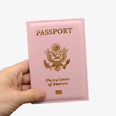 Funda protectora organizadora de folleto de pasaporte de cuero sintético de viaje con soporte para tarjeta Foto 1 de 3