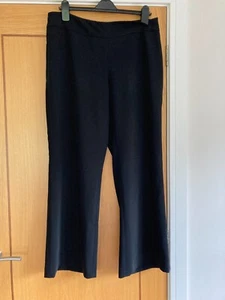 Ladies Smart Black Trousers UK 14 Debenhams Petite collection wide leg - Picture 1 of 5