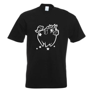 Pummeliges Einhorn T-Shirt Motiv bedruckt Funshirt Design Print - Picture 1 of 19