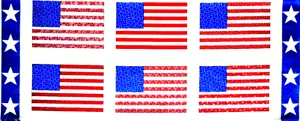 Henry Glass Let Freedom Ring Flags patriotic patterned stripes 17" x 44" panel - Picture 1 of 8