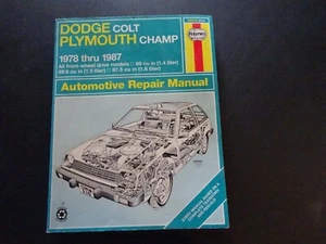 Haynes Auto Repair Manual #30016 (610) Dodge Colt Plymouth Champ 1978 - 1987 - Picture 1 of 5