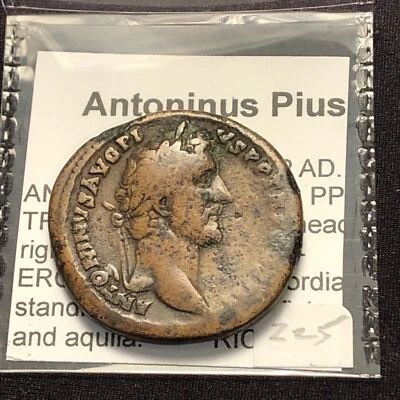 Roman, bronze Sestertius of Antoninus Pius  142 a.d. rev concordia - Image 1 of 4