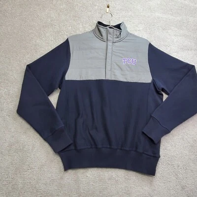 Sudadera Texas Christian U TCU Champion tejido inverso para hombre mediana negra gris Foto 1 de 4