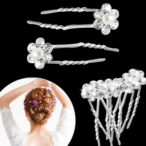 Wedding Bridal Party Hair Accessories Diamante Crystal Hair Clips Pin Rhinestone - Picture 1 of 12