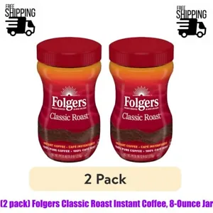 (2 pack) Folgers Classic Roast Instant Coffee, 8-Ounce Jar - Picture 1 of 12