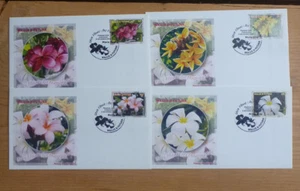 2018 WALLIS & FUTUNA FLOWERS- FRANGIPANIES SET 4 FDC FIRST DAY COVERS - Picture 1 of 1