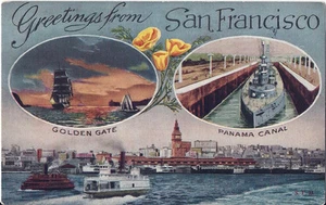 Postcard CA California Greetings from San Francisco Golden Gate Harbor 1907-15 - Picture 1 of 1