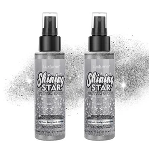 RoseFlower 2pcs Glitter Powder Body Fabric Sparkle Spray for Hair Skin Clothes - Picture 1 of 5