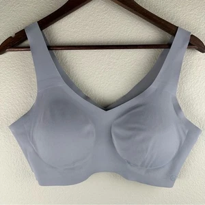 Honeylove V-Neck Bra Womens Size Large Grey Moondust Wireless Seamless Stretch - Picture 1 of 14