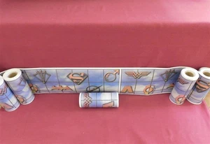 DC COMIC PROMO WALL BOARDER WINDOW STICKERS BATMAN SUPERMAN WONDER WOMAN 1997  - Afbeelding 1 van 4