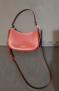 Kate Spade Staci Crossbody Saffiano Leather Half Moon Purse - Red - Picture 1 of 7