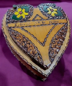 Beautiful FOLK ART pyrography Prison Made Jewelry Box Rare Colorado Old Max CTCF - Picture 1 of 12