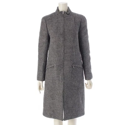 MIUMIU Lana Nylon 1998 LOOK16 Tejido Cremallera Abrigo Largo Exterior Gris 44 Foto 1 de 4