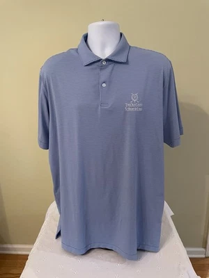 Camisa Polo Peter Millar Crown Comfort Performance Elastizada Azul y Rosa Rayas XL Foto 1 de 4