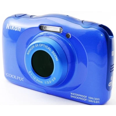 Nikon COOLPIX W100 Waterproof Digital Camera Blue Used New SD Card Wi-Fi JP - Image 1 of 4