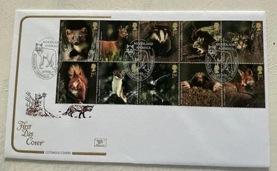 GB QEII 2004 Woodland Animals Cotswold FDC Foxholes Driffield N. Humberside Foto 1 de 4