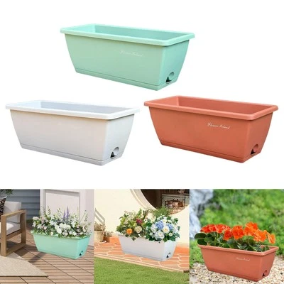 Window Box Planter Rectangular Flower Pot for Porch Outdoor Windowsill - Image 1 of 2