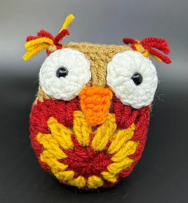 Harry Potter Handmade Crochet Hogwarts House Colors Gryffindor Inspired Owl Gift - Image 1 of 4