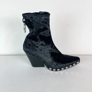 Jeffrey Campbell NWOB Women's Black Walton Velvet Studded Bootie Size 5.5 - Picture 1 of 11