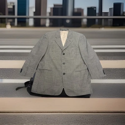 Vintage Hugo Boss Suit Blazer Wool 42R Einstein Shepherd’s Check Made In USA - Image 1 of 4