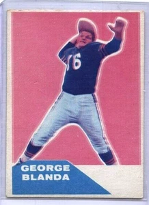 1960 Fleer #58 George Blanda Oilers Raiders Hof error trasero incorrecto - Imagen 1 de 2