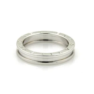 Bvlgari Bulgari B Zero-1 Single 18k White Gold 5mm Band Ring Size EU 47 - Picture 1 of 4