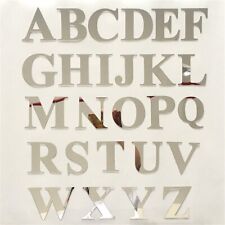 English Alphabet Mirror Wall Sticker Party Decoration Silver Art Wall Decal