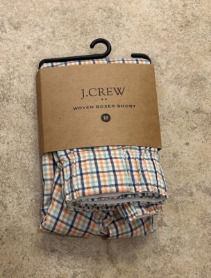 NWT J CREW Woven Boxer Short Underwear Plaid 100% Cotton Size M - Image 1 of 4