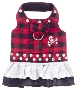 Red and Black Buffalo Plaid Dress Style XS Dog Harness by Doggles - Picture 1 of 1