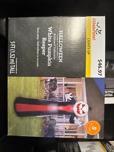 Halloween Art zu feiern WEISSER KÜRBISSENSENMANN 5 Fuß Tall Airblown aufblasbar - Bild 1 von 2