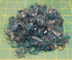 1lb Clear Blue Glass Slag Shard Crafting Vase Filler Decorations Aquarium Gravel - Picture 1 of 6
