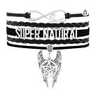 Supernatural Tv Series Castiel Wings Love Charm Leather Braided Bracelet