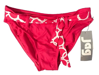 Traje de baño pequeño para mujer Jag rosa y blanco parte inferior de bikini nuevo con etiquetas Foto 1 de 2