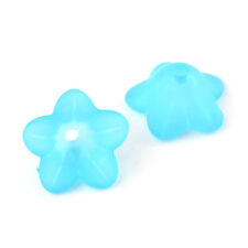 100pcs Chunky Transparent Acrylic Flower Beads Frosted Loose Bead Cap Craft 13mm