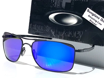 NOVO Óculos de Sol Oakley GAUGE 8 62mm Preto Fosco POLARIZADO Galáxia Azul Espelho 4124 - Imagem 1 de 4