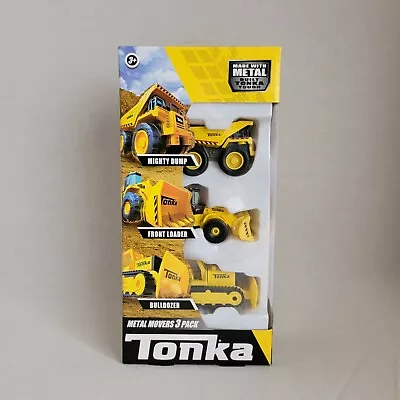 Paquete de 3 camiones de volteo Tonka Metal Movers Mighty, cargador frontal y excavadora nuevo en caja A Foto 1 de 4