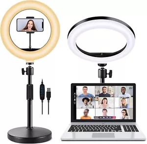 Selfie Ring Light with Stand and Phone Holder, 10'' Dimmable - Picture 1 of 6