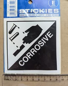Señal corrosiva de advertencia emblema caravana coche furgoneta camiones vehículos calcomanía de vinilo - Imagen 1 de 3