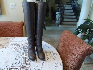 Chanel Gold/Copper Metallic Lambskin Leather Knee High Boots SIze EU 40- US 10 - Picture 1 of 24