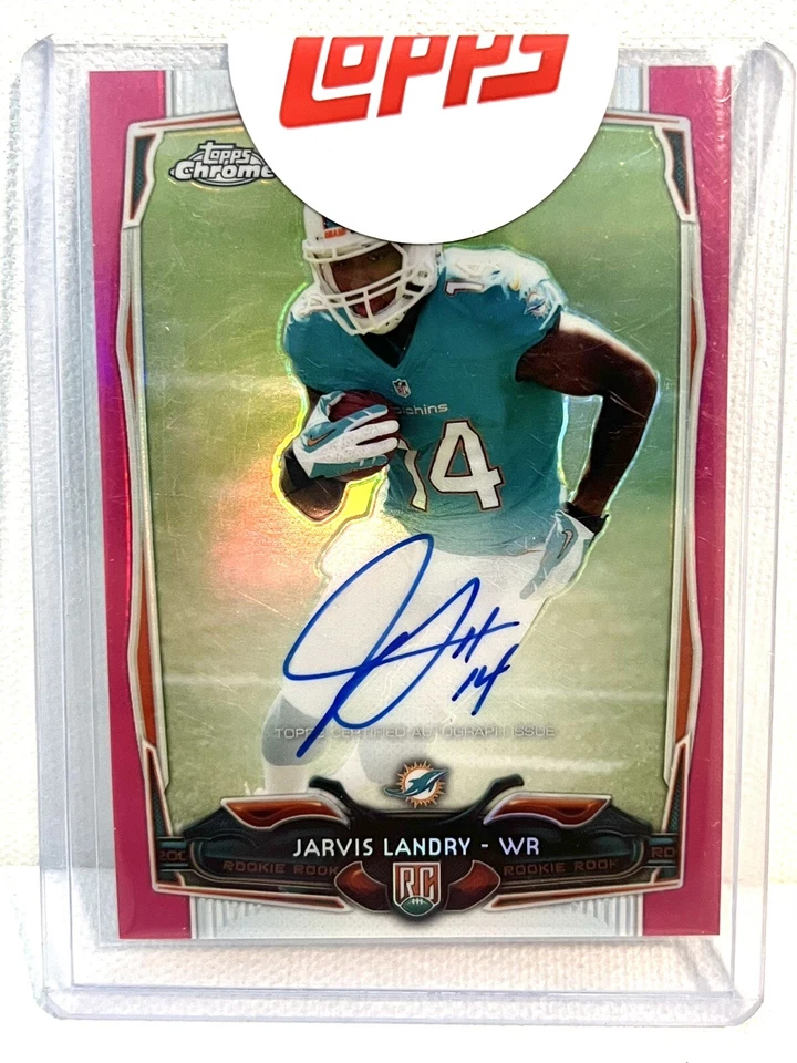 2014 Topps Chrome #177 Jarvis Landry Pink Rc Auto Refractor 62/75 Uncirculated - Image 1 of 2