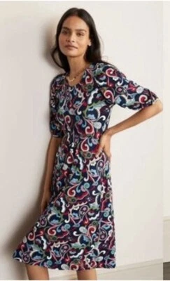 Boden Lily Paisley Dress Pockets Size 8P BNWT - Image 1 of 4