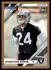 Johnathan Abram 2019 Donruss Rated Rookie Press Proof Bronze RC #261 Oakland