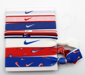 Nike Ponytail Holders Hairbands 9 Pack Red/White/Blue USA Unisex - Picture 1 of 2