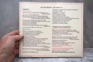 Laminierte Feierkarten für eucharistisches Gebet 4, 1968 (CU506) Kelch Co - Bild 1 von 8