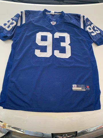 Dwight Freeney #93 Indianapolis Colts NFL White On Field Jersey Adult Size 54 Cover