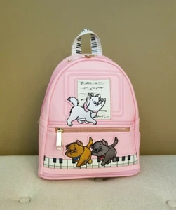 Loungefly Disney Aristocats Piano Pink Mini Backpack Marie Berlioz Toulouse NEW - Picture 1 of 12