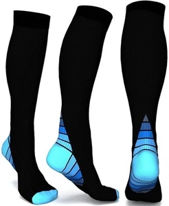 Graduated Compression Socks Sports Running Circulation Flight Travel Nurses SX12 - Foto 1 di 14
